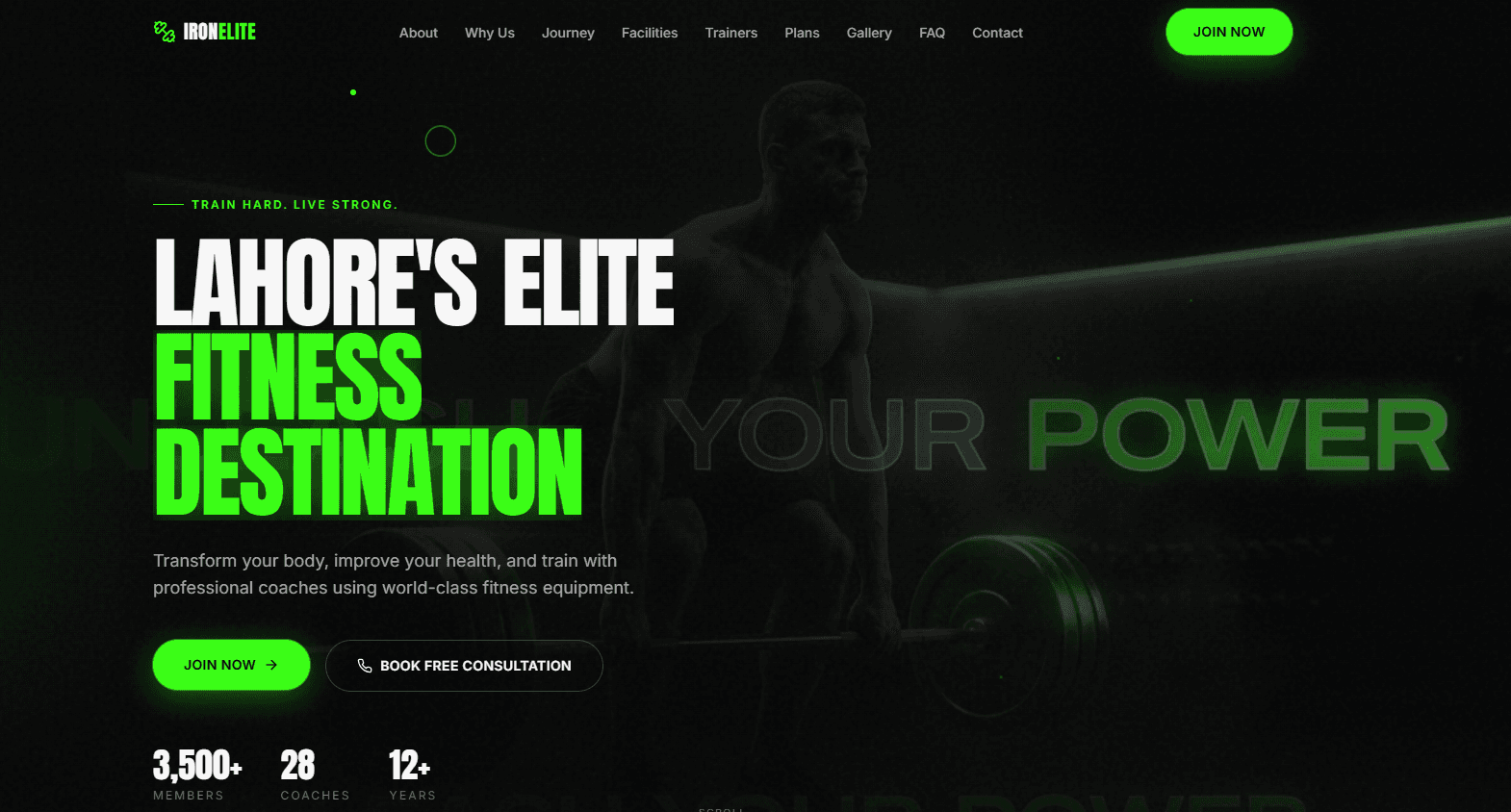 Gym Website — live website preview