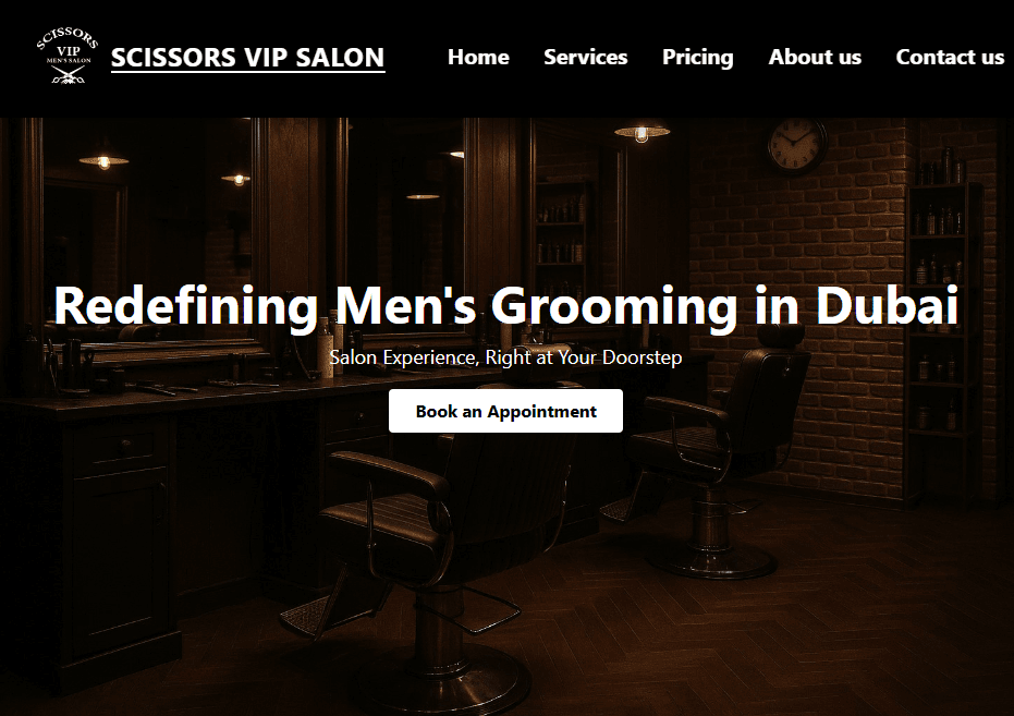 Scissors VIP Salon — live website preview
