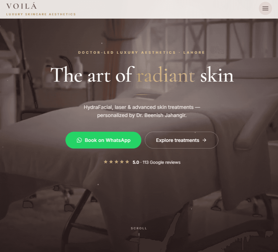 Voila Luxury Skincare — live website preview